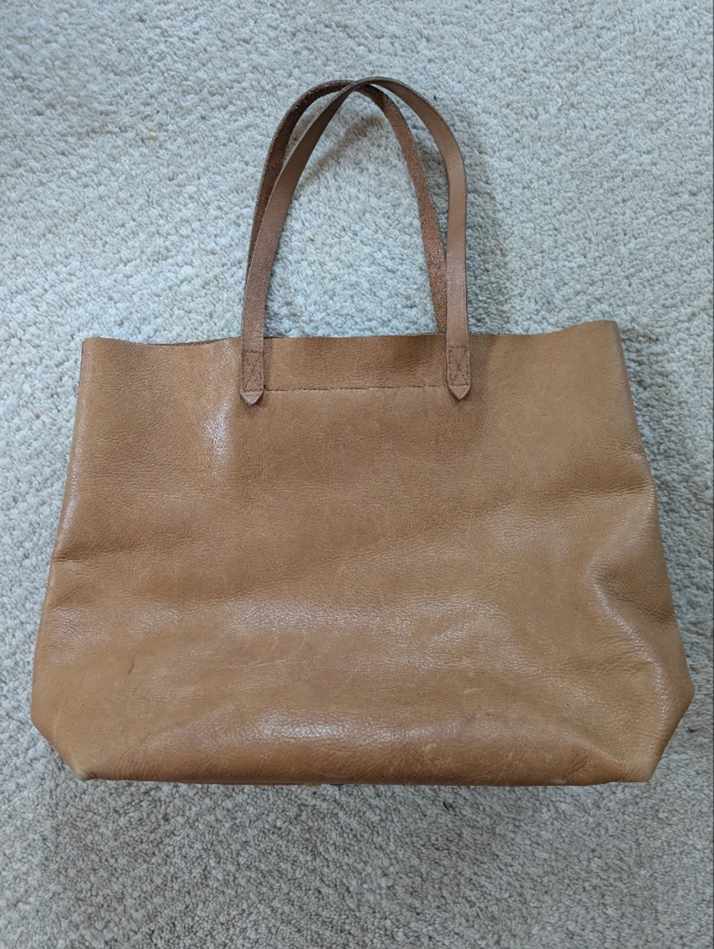 Madewell Leather Tote Bag with Multicolor Stripe - Picture 2 of 6